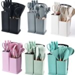 Silicon Non-stick Cooking Spoon set with Knife and Board