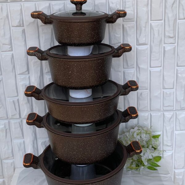 JIO 5pcs Granite Coated Nonstick Cookware set