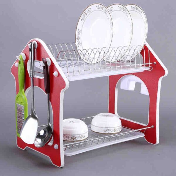Rashnik Wooden Plate Rack 22 Dishes 2 Tiers