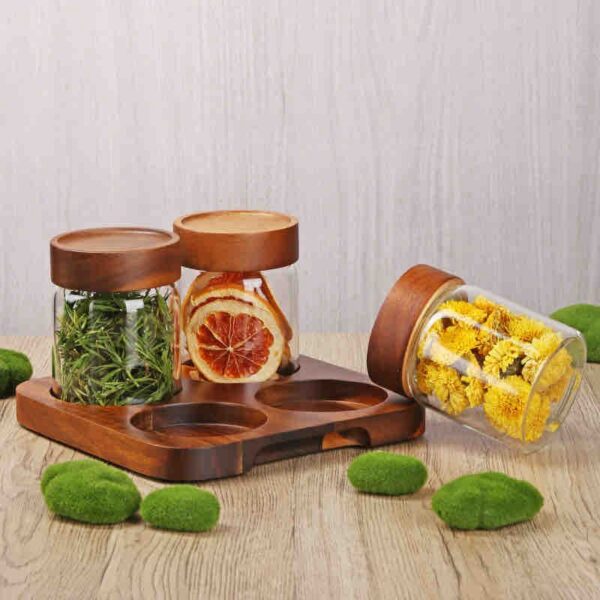 Acacia Wood Borosilicate Glass
