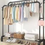 Double Pole Rack Cloth Hanger And Storage