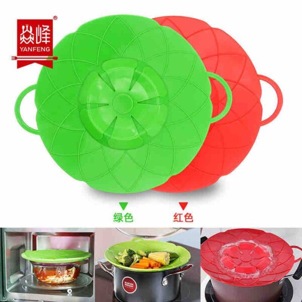 Silicone Lid Spill Stopper Cover For Pot Pan Cover