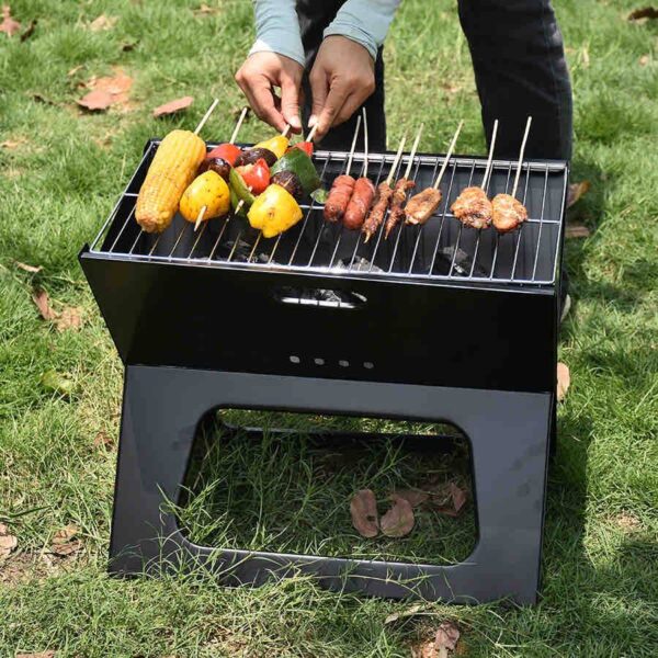 Portable Foldable Barbecue Charcoal Grill Indoors & Outdoors