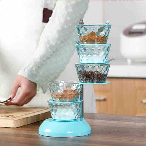 5 Layer Spice Jar With Lid And Spoon