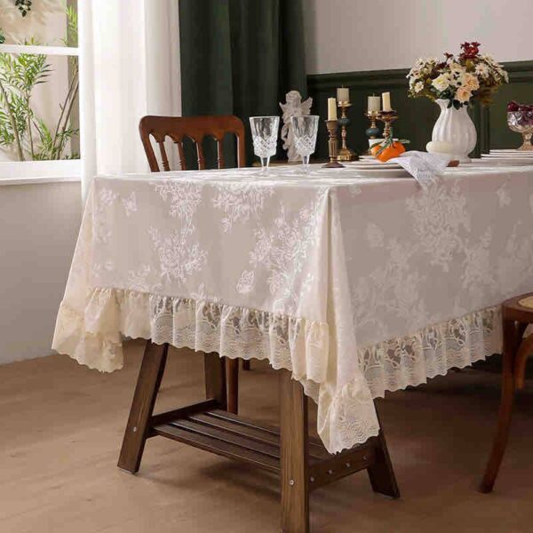 Classical Tablecloth Table Décor Jacquard Lace Elegant Table Cloth