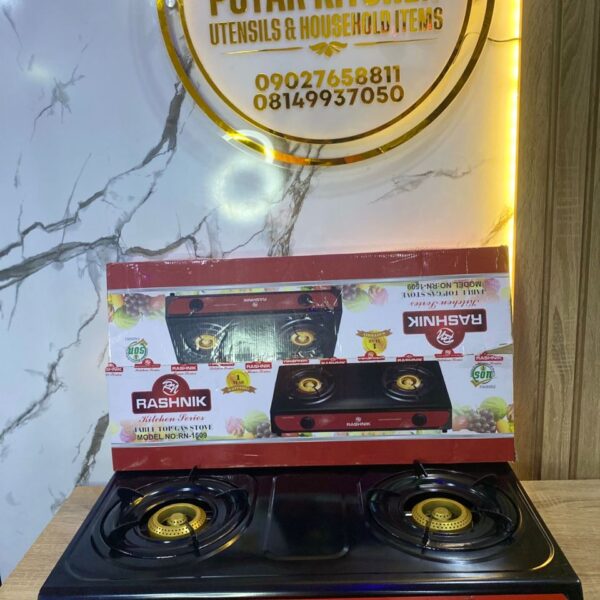 Rashnik 2-Burner Stainless Steel Table Top Gas Cooker