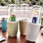 Toothbrush Holder with Cover - Beige - Image 3