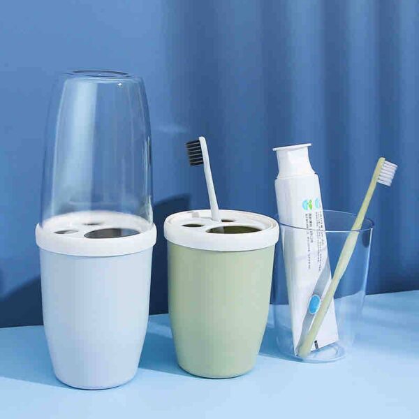 Toothbrush Holder with Cover - Beige