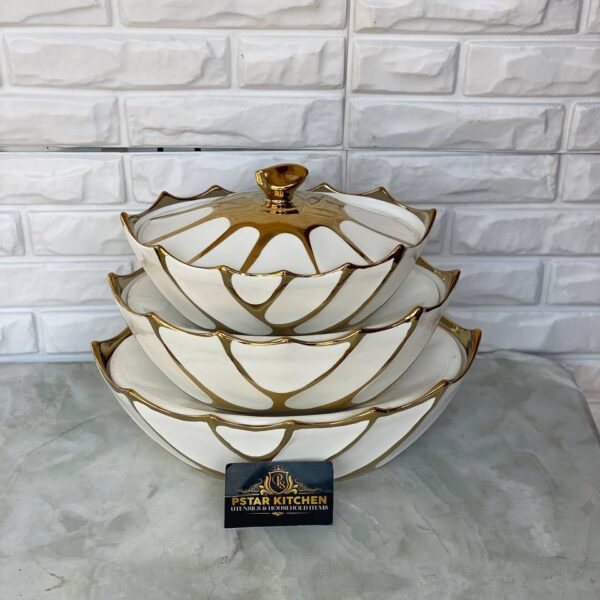 3-Piece High Quality Ceramic Boat Shaped Bowls Set