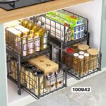 2-Tier Stackable Cabinet Organizer and Storage Basket
