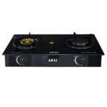 Akai Glass Tabletop 2-burner(1 infra-red and 1 iron burner)Gas Cooker